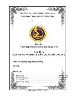 Báo cáo thực tập chuyên môn ứng dụng web tên đề tài xây DỰNG WEBSITE bán QUẦN áo ONLINE 