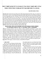 Phát triển kinh tế tuần hoàn vì sự phát triển bền vững theo tinh thần nghị quyết đại hội XIII của đảng 