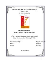 ĐỒ án môn học THIẾT kế hệ THỐNG cơ KHÍ đề tài thiết kế hệ dẫn động cho kho hàng tự động 