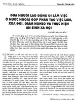Đưa người lao động đi làm việc ở nước ngoài góp phần tạo việc làm, xóa đói, giảm nghèo và thực hiện an sinh xã hội 