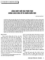 Lồng ghép giới vào phân tích chính sách dân số và nhân khẩu học 