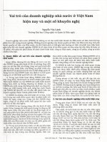 Vai trò của doanh nghiệp nhà nước ở việt nam hiện nay và một số khuyến nghị 