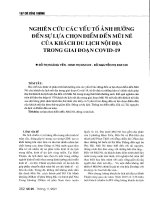 Nghiên cứu các yếu tố ảnh hưởng đến sự lựa chọn điểm đến mũi né của khách du lịch nội địa trong giai đoạn covid 19 