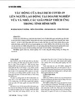 Tác động của đại dịch covid 19 lên người lao động tại doanh nghiệp vừa và nhỏ, các giải pháp thích ứng trong tình hình mới 