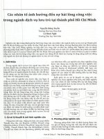 Các nhân tố ảnh hưởng đến sự hài lòng công việc trong ngành dịch vụ lưu trú tại thành phố hồ chí minh 