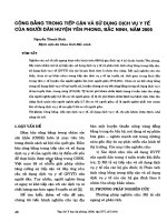 Công bằng trong tiếp cận và sử dụng dịch vụ y tế cả người dân huyện yên phong, bắc ninh 2006 