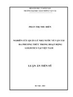 Nghiên cứu quản lý nhà nước về vận tải đa phương thức trong hoạt động logistics tại Việt Nam.