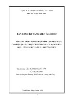 Sáng kiến kinh nghiệm, SKKN - MỘT SỐ BIỆN PHÁP GÓP PHẦN NÂNG CAO HIỆU QUẢ DẠY HỌC CHUYÊN ĐỀ “CÁCH MẠNG KHOA HỌC – CÔNG NGHỆ,  LỚP 12 – TRƯỜNG THPT”