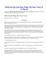 Phiếu bài tập cuối tuần tiếng việt lớp 4 tuần 32 có đáp án 