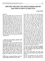 Bản sắc văn hoá của người khmer nam bộ qua dân ca nghi lễ đám cưới 