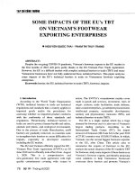 Một số tác động của rào cản kỹ thuật trong thương mại (TBT) đối với mặt hàng giày dép của việt nam 