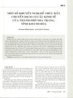 Một số khuyến nghị để thúc đẩy chuyển dịch cơ cấu kinh tế của thành phố nha trang, tỉnh khánh hòa 