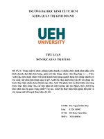 TIỂU LUẬN MÔN HỌC QUẢN TRỊ RỦI RO