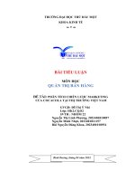 ĐỀ TÀI PHÂN TÍCH CHIẾN LƯỢC MARKETING CỦA COCACOLA TẠI THỊ TRƯỜNG VIỆT NAM