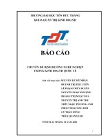 CHUYÊN ĐỀ ĐỊNH HƯỚNG NGHỀ NGHIỆP KDQT