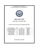 BÀI TẬP LỚN HỌC PHẦN CƠ SỞ DỮ LIỆU  BÀI TẬP LỚN QUẢN LÝ ĐIỂM SINH VIÊN