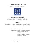 TIỂU LUẬN đề tài CỘNG ĐỒNG NGƯỜI VIỆT tại đức   nửa THẾ kỷ SINH SỐNG và hòa NHẬP 