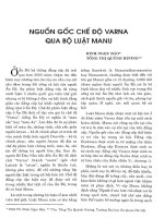 Nguồn gốc chế độ varna qua bộ luật manu 