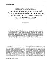 Một số vấn đề cơ bản trong chiến lược kinh doanh số của các doanh nghiệp và thực trạng triển khai tại các doanh nghiệp vừa và nhỏ của ASEAN 