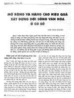 Mở rộng và nâng cao hiệu quả xây dựng đời sống văn hoá ở cơ sở 