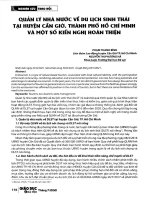 Quản lý nhà nước về du lịch sinh thái tại huyện cần giờ, thành phố hồ chí minh và một số kiến nghị hoàn thiện 