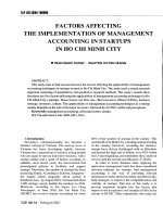 Các yếu tố ảnh hưởng đến khả năng áp dụng kỹ thuật kế toán quản trị trong các doanh nghiệp khởi nghiệp tại thành phố hồ chí minh 