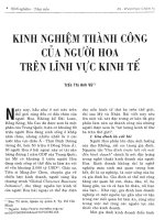 Kinh nghiệm thành công của người hoa trên lĩnh vực kinh tế 