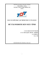 BÁO cáo môn học lập TRÌNH WEB và ỨNG DỤNG đề TÀIWEBSITE bán máy TÍNH 