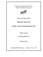 BÁO cáo THỰC HÀNH nhập môn tâm lý học chủ đề đâu ai chung tình được mãi 