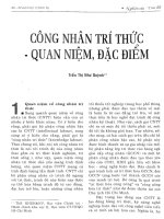 Công nhân trí thức   quan niệm, đặc điểm 