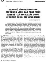 Đảng bộ tỉnh quảng bình tập trung lãnh đạo phát triển kinh tế   xã hội và xây dựng hẹ thống chính trị vững mạnh 