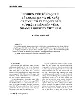 Nghiên cứu tổng quan về logistics và đề xuất các yếu tố tác động đến sự phát triển bền vững ngành logistics việt nam 