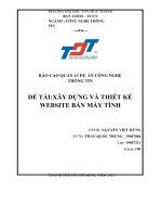 BÁO cáo QUẢN lí dự án CÔNG NGHỆ THÔNG TIN đề TÀIXÂY DỰNG và THIẾT kế WEBSITE bán máy TÍNH 