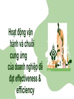 Hoạt động vận hành và chuỗi cung ứng của doanh nghiệp để đạt effectiveness  efficiency 