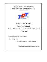 BÁO cáo GIỮA kì môn vốn xã hội đề tài  phân tích các yếu tố vốn xã hội về hội sinh viên việt nam 