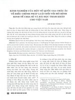 Kinh nghiệm của một số quốc gia châu âu về điều chỉnh pháp luật đối với mô hình kinh tế chia sẻ và bài học tham khảo cho việt nam 