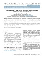 Giới tính và nơi mua sắm  một phân tích xã hội so sánh giữa chợ truyền thống và trung tâm thương mại 