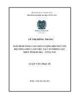 Giải pháp nâng cao chất lượng đội ngũ cán bộ công chức làm việc tại văn phòng cục thuế tỉnh bà rịa   vũng tàu