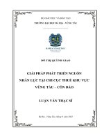 Luận văn giải pháp phát triển nguồn nhân lực tại Chi Cục thuế khu vực Vũng Tàu - Côn Đảo