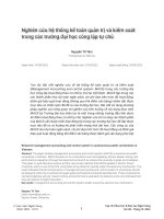 Nghiên cứu hệ thống kế toán quản trị và kiểm soát trong các trường đại học công lập tự chủ