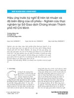 Hiệu ứng trước kỳ nghỉ lễ trên lợi nhuận và độ biến động của cổ phiếu - Nghiên cứu thực nghiệm tại Sở Giao dịch Chứng khoán Thành phố Hồ Chí Minh
