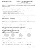  Mẫu trình bày đề thi trắc nghiệm: (Áp dụng cho các môn Lý, Hóa, Sinh)