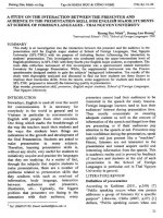 Nghiên cứu về sự tương tác giữa người thuyết trình và khán giả khi học kỹ năng thuyết trình của sinh viên chuyên ngành tiếng anh tại khoa ngoại ngữ, đại học thái nguyên