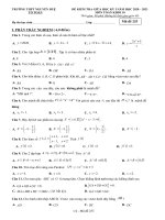  Mẫu trình bày đề thi trắc nghiệm: (Áp dụng cho các môn Lý, Hóa, Sinh)