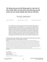 Tác động của quy mô hội đồng quản trị, cấu trúc sở hữu và đặc điểm của ban kiểm soát đến hiệu quả tài chính của các doanh nghiệp niêm yết tại Việt Nam
