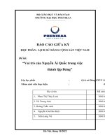 HỌC PHẦN  LỊCH sử ĐẢNG CỘNG sản VIỆT NAM đề tài vai trò của nguyễn ái quốc trong việc thành lập đảng