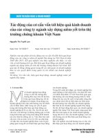 Tác động của cơ cấu vốn tới hiệu quả kinh doanh của các công ty ngành xây dựng niêm yết trên thị trường chứng khoán Việt Nam
