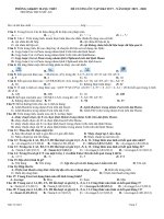  Mẫu trình bày đề thi trắc nghiệm: (Áp dụng cho các môn Lý, Hóa, Sinh)