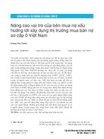 Nâng cao vai trò của bên mua nợ xấu hướng tới xây dựng thị trường mua bán nợ sơ cấp ở Việt Nam