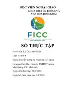 SỔ THỰC tập  cơ quan thực tập công ty TNHH thương mại quảng cáo mai anh
